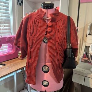 Sonoma Women's Cable Knit Cardigan - Rich Red